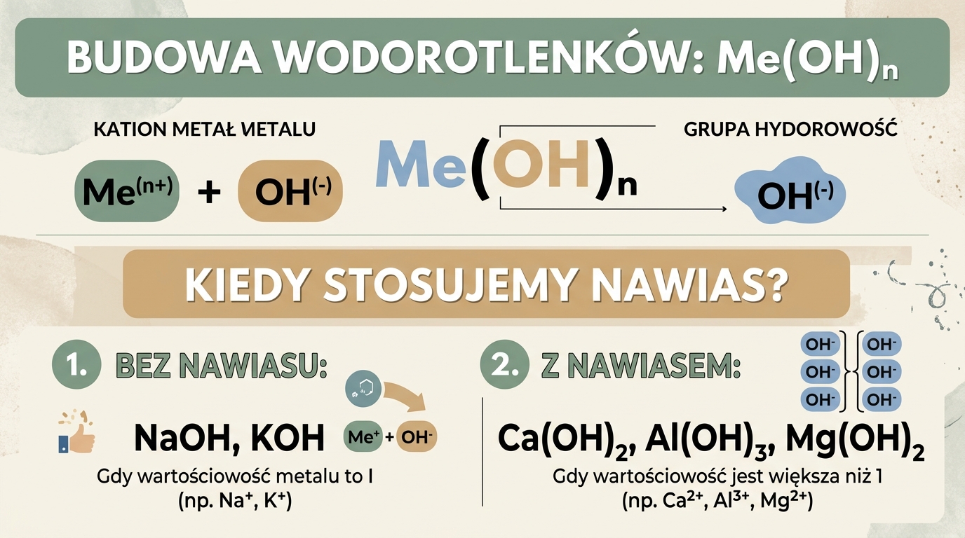 Budowa wodorotlenków i reguła nawiasu
